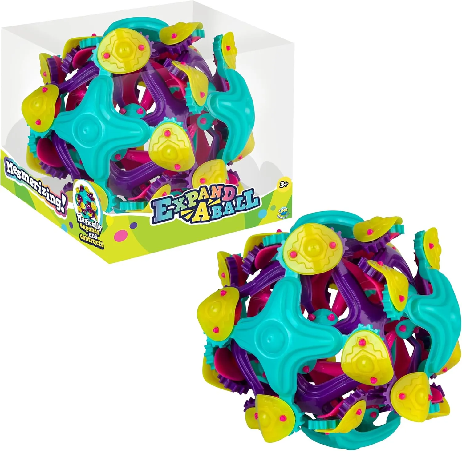 ORB Curiosities Jumbo Flower Expand-A-Ball (Teal) - Expands from 5" to 12" - Expandable Sensory & Fidget Sphere and Breathing Ball Toy - Great for Breathing Exercises and Play for Kids and Adults