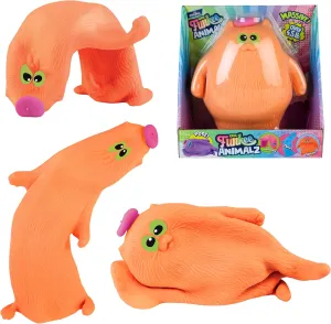 ORB Funkee Animalz Jumbo Cat with Hat (Orange) - Big 4.5 lb Stretchy Cat - Funny, Squishy, Squeeze for Stress Relief - Novelty Sensory and Fidget Collectible Funkee Animals Toys for Kids and Adults
