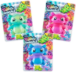 ORB Funkee Animalz MEGA Axolotl 3 Pack - Adorable, Funny, Stretchy, and Squishy Axolotls, Perfect to Squeeze for Stress Relief - Original Sensory / Fidget Collectible Toy Animals for Kids and Adults