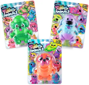 ORB Funkee Animalz MEGA Puppies 3 Pack (Set 2) - Adorable, Funny, Stretchy, Squishy Puppies, Perfect to Squeeze for Stress Relief - Original Sensory / Fidget Collectible Toy Dogs for Kids and Adults