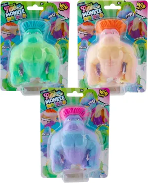 ORB MEGA Short Hairdo Funkee Monkee 3 Pack - Funny, Stretchy, Squishy Monkeys with Short Hair - Perfect to Squeeze for Stress Relief - Original Sensory / Fidget Collectible Toys for Kids and Adults