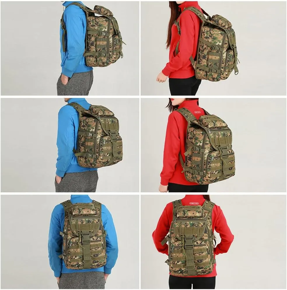 Outdoor Tactical Backpack Military Molle Bag Hiking Daypacks for Camping Trekking Hunting Traveling Motorcycle (ACU Color)