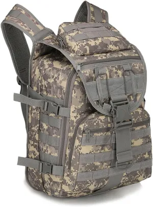 Outdoor Tactical Backpack Military Molle Bag Hiking Daypacks for Camping Trekking Hunting Traveling Motorcycle (ACU Color)