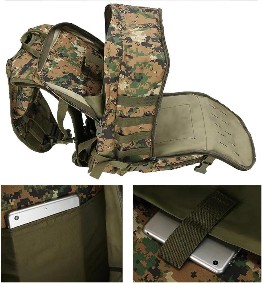Outdoor Tactical Backpack Military Molle Bag Hiking Daypacks for Camping Trekking Hunting Traveling Motorcycle (ACU Color)