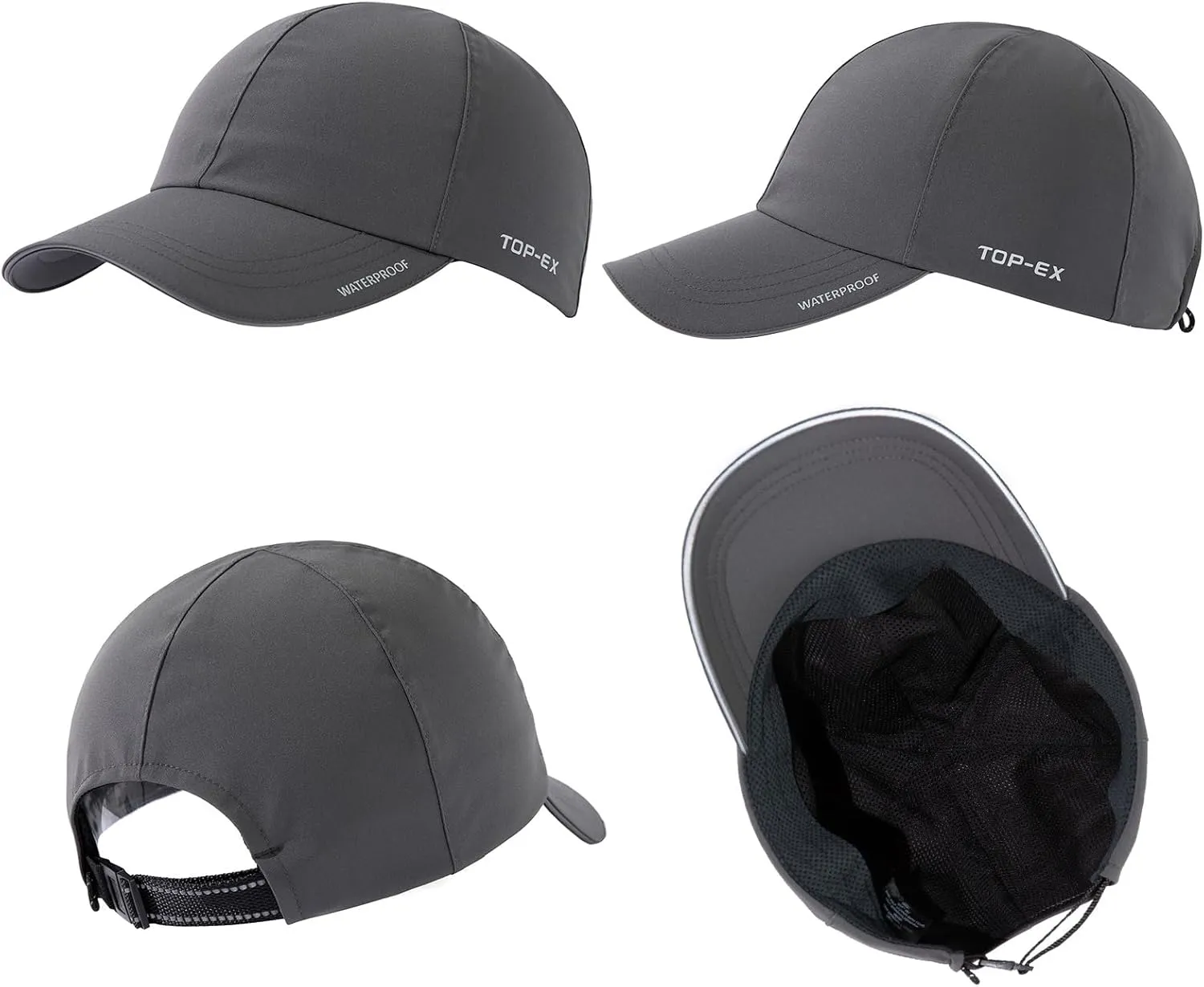 Oversized XL XXL Waterproof All Weather Performance Running Cap Recycled Unstructured Baseball Hat Urban Storm