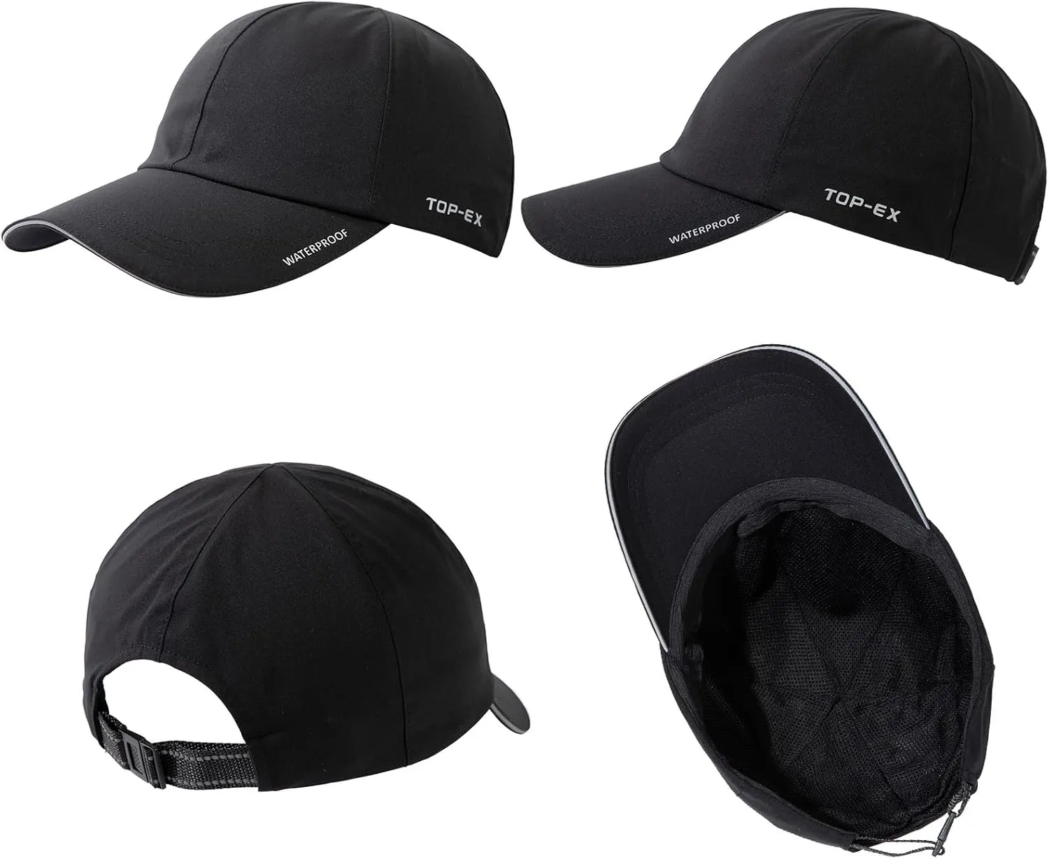 Oversized XL XXL Waterproof All Weather Performance Running Cap Recycled Unstructured Baseball Hat Urban Storm