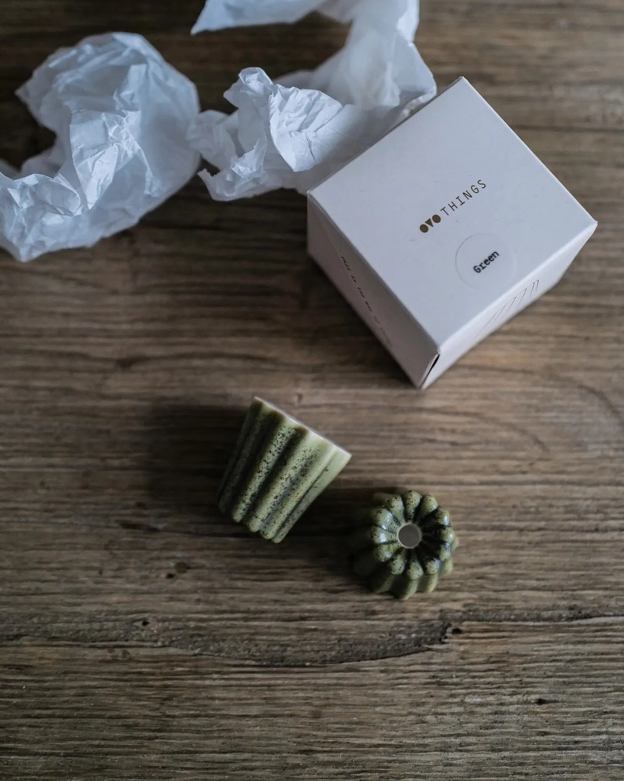 OVO Things - Porcelain Candle Holder - Green