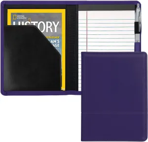 Padfolio/Portfolio Binder, Mini Padfolio Portfolio Binder 5 x 8 Legal Writing Pad, A5 Document Organizer Folder for Men Women, Dark Purple