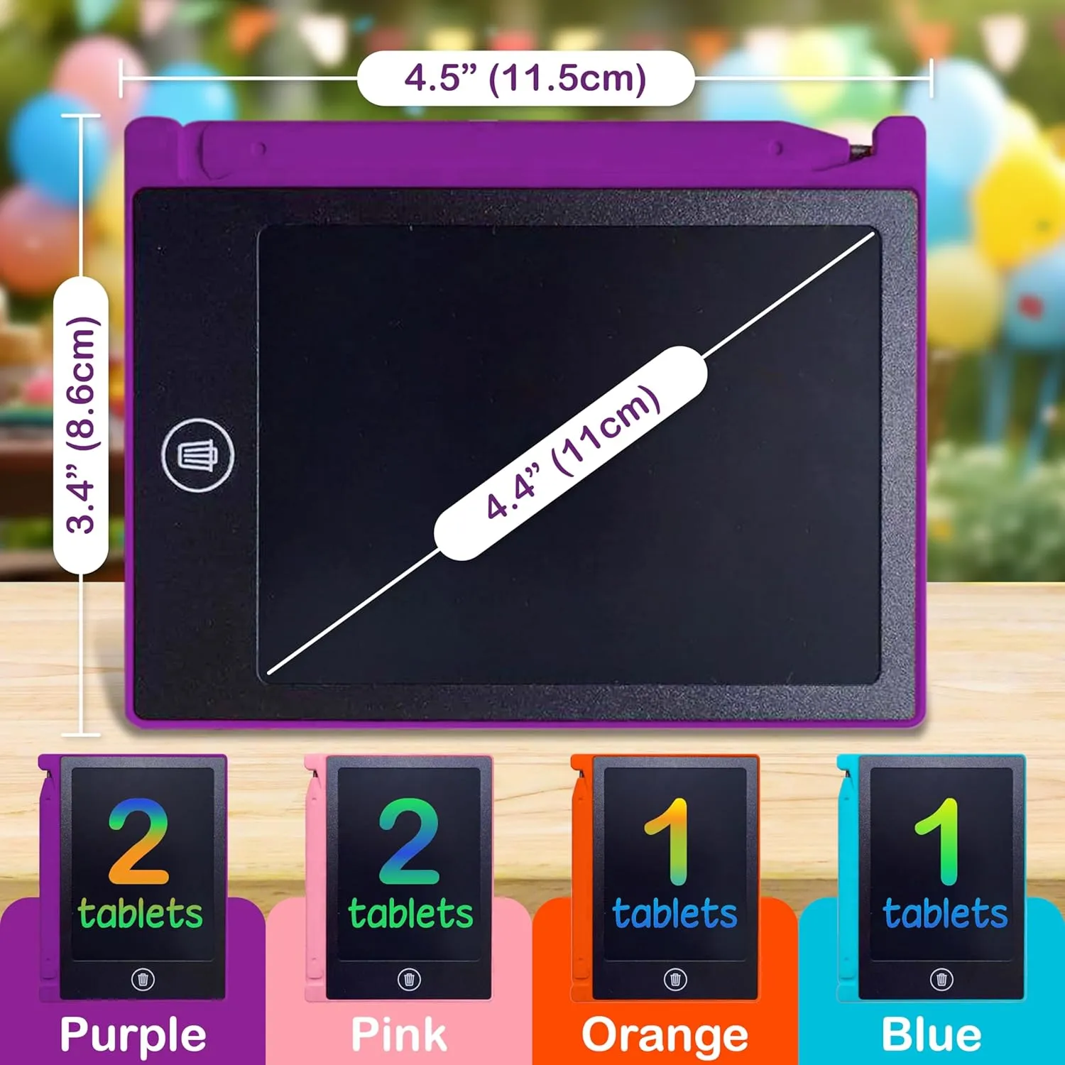 Party Favor Mini LCD Writing Tablet for Kids, 6 Pack – 4.5 Inch Mini Drawing Board. Fun and Educational for Kids That Sketch and Doodle. Perfect Goodie Bag and Gift Bag Filler, School Prize Or Gift
