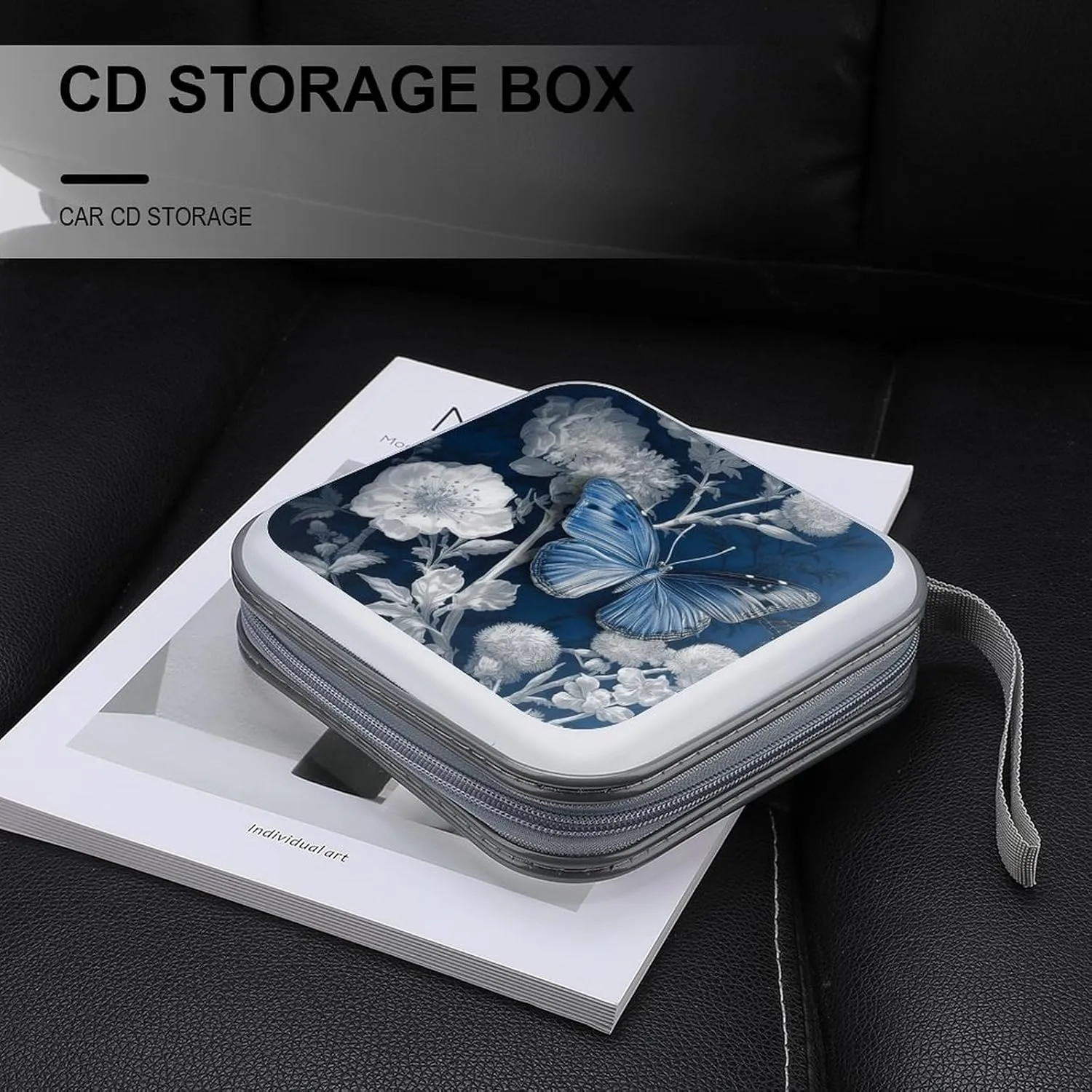 Peaceful Countryside Portable CD Case Holder,DVD Wallet Holder 40 Capacity CD Cases Storage DVD Book Binder for Car Home Travel
