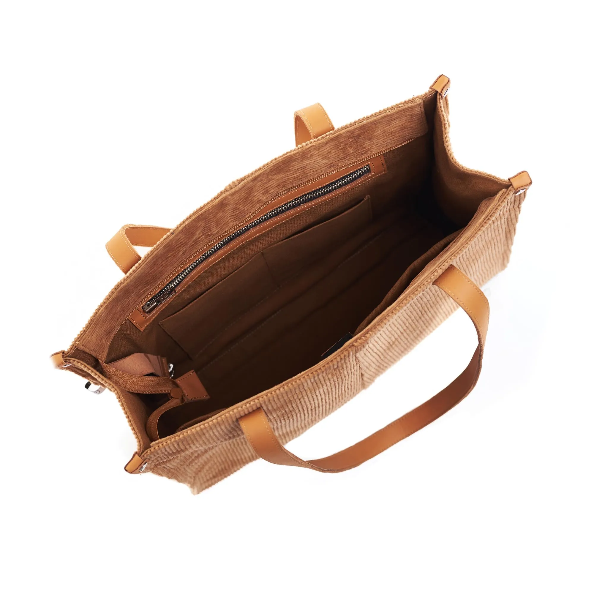 Pecan Leather Office Tote