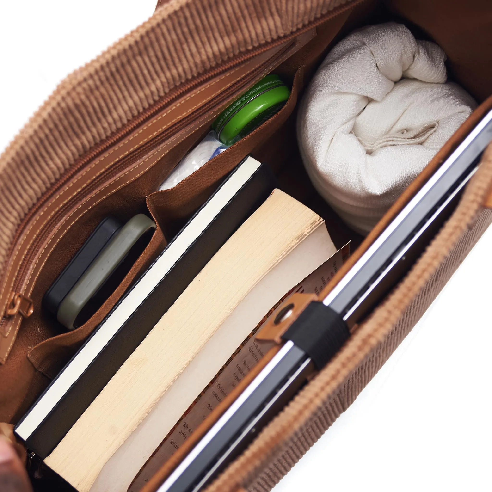Pecan Leather Office Tote