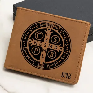 Personalized Benedictine Leather Wallet