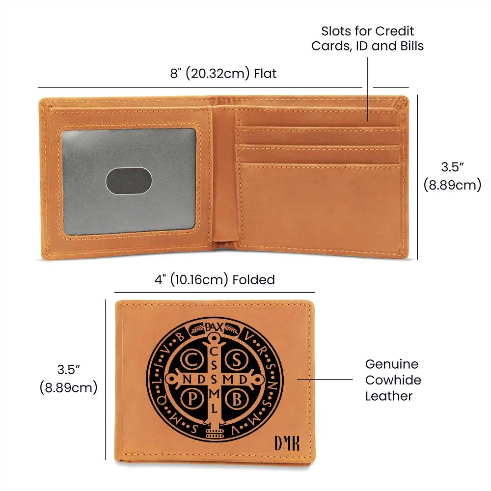 Personalized Benedictine Leather Wallet