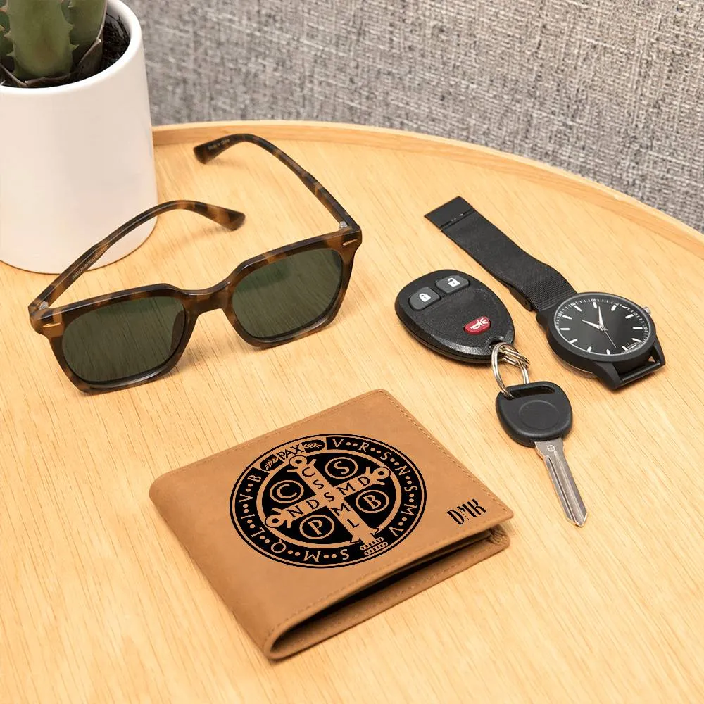 Personalized Benedictine Leather Wallet