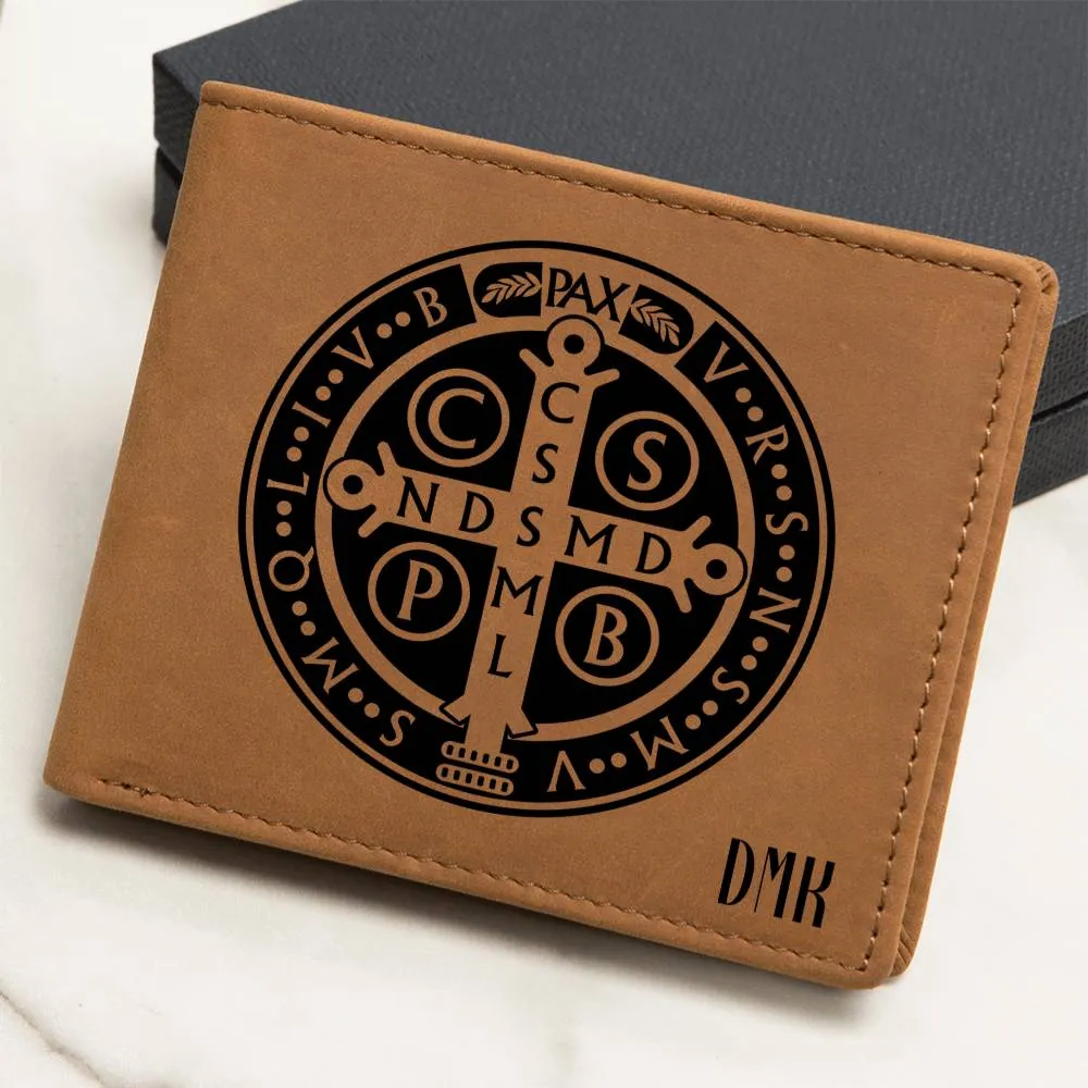 Personalized Benedictine Leather Wallet