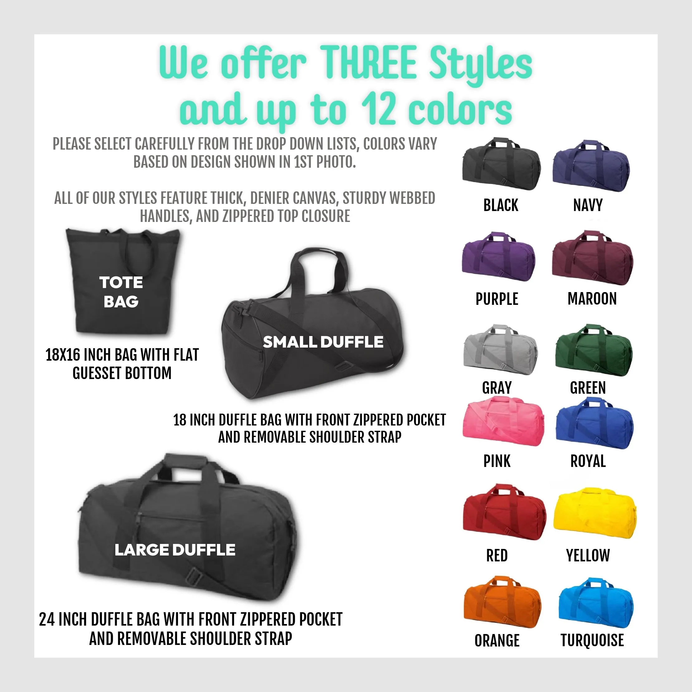 Personalized Floral Dragon Duffle or Tote Bag