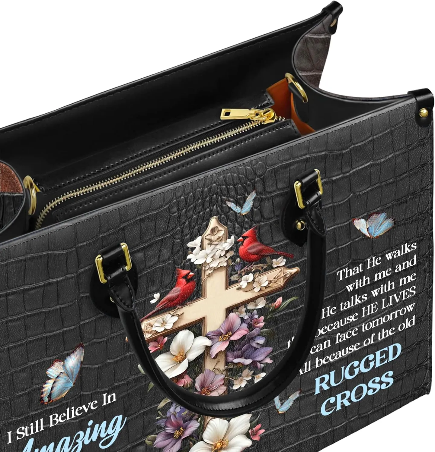Personalized Leather Handbag for Women, Custom Name Church Bag, Christian Gifts, Mother Day's Gift for God Lovers