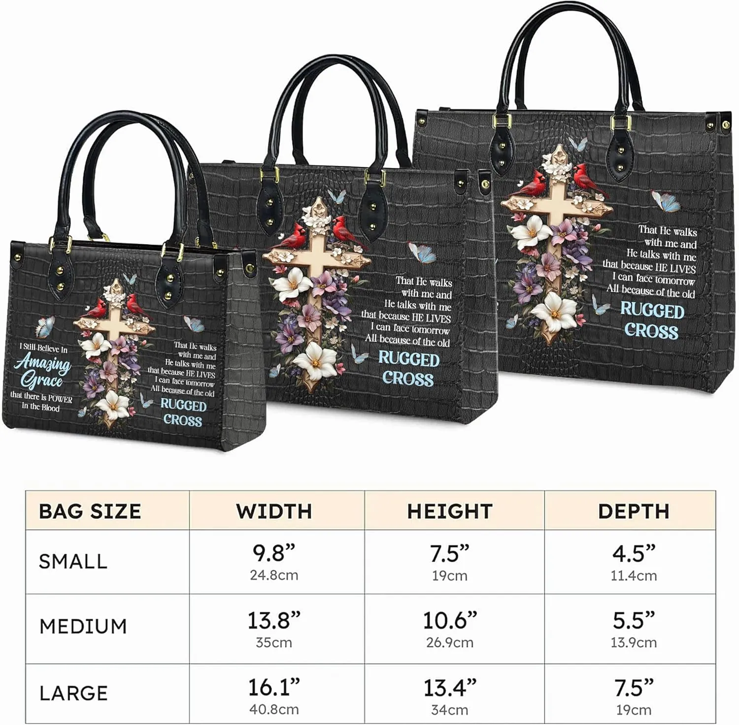 Personalized Leather Handbag for Women, Custom Name Church Bag, Christian Gifts, Mother Day's Gift for God Lovers