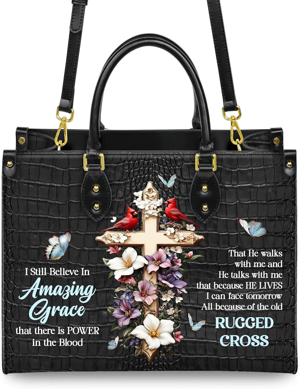 Personalized Leather Handbag for Women, Custom Name Church Bag, Christian Gifts, Mother Day's Gift for God Lovers