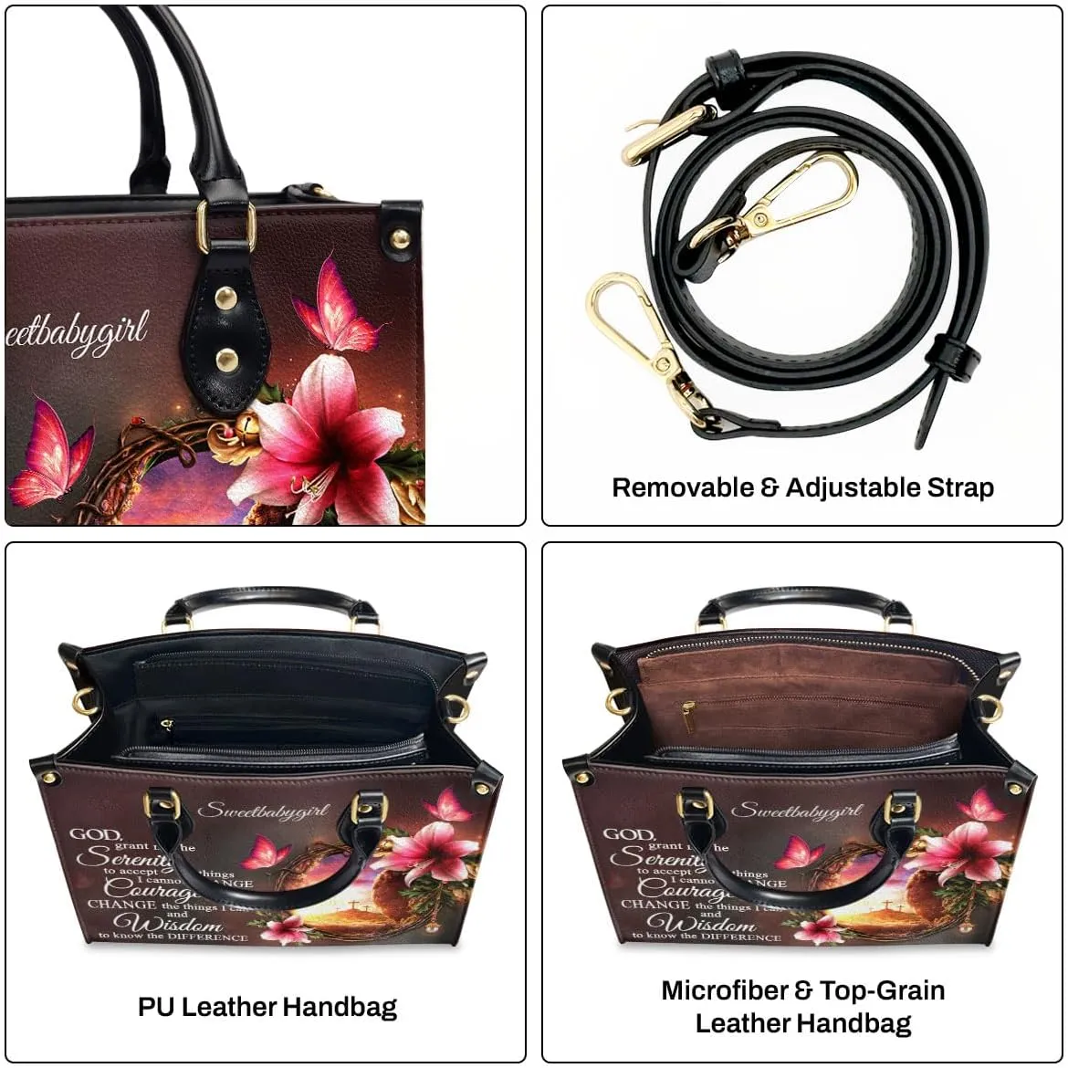 Personalized Leather Handbags For Women - Christmas Gifts For Women - Christian Gifts