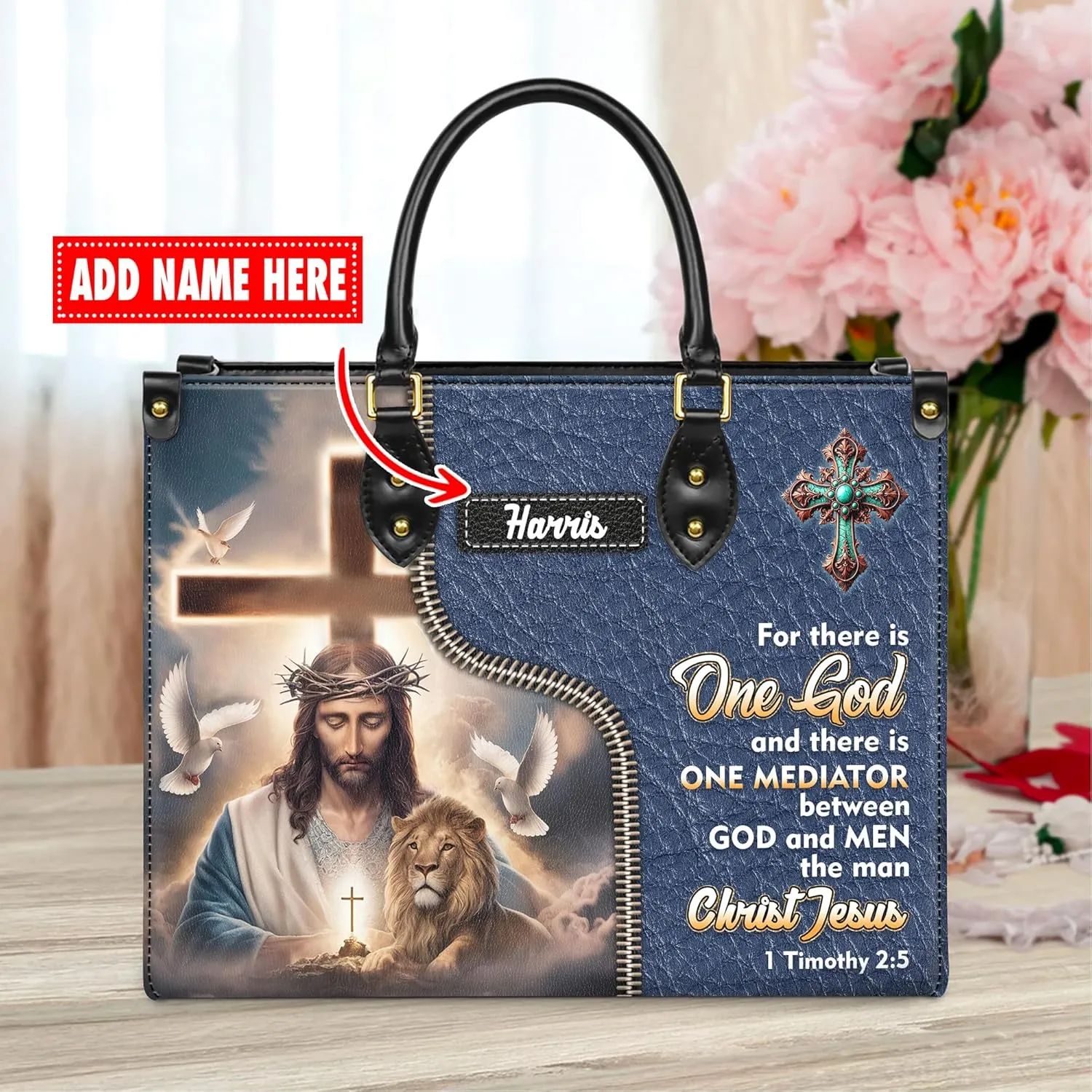 Personalized Leather Handbags with Name & Zipper – Perfect Christian Purses for Women | Ideal Mother's Day Gifts