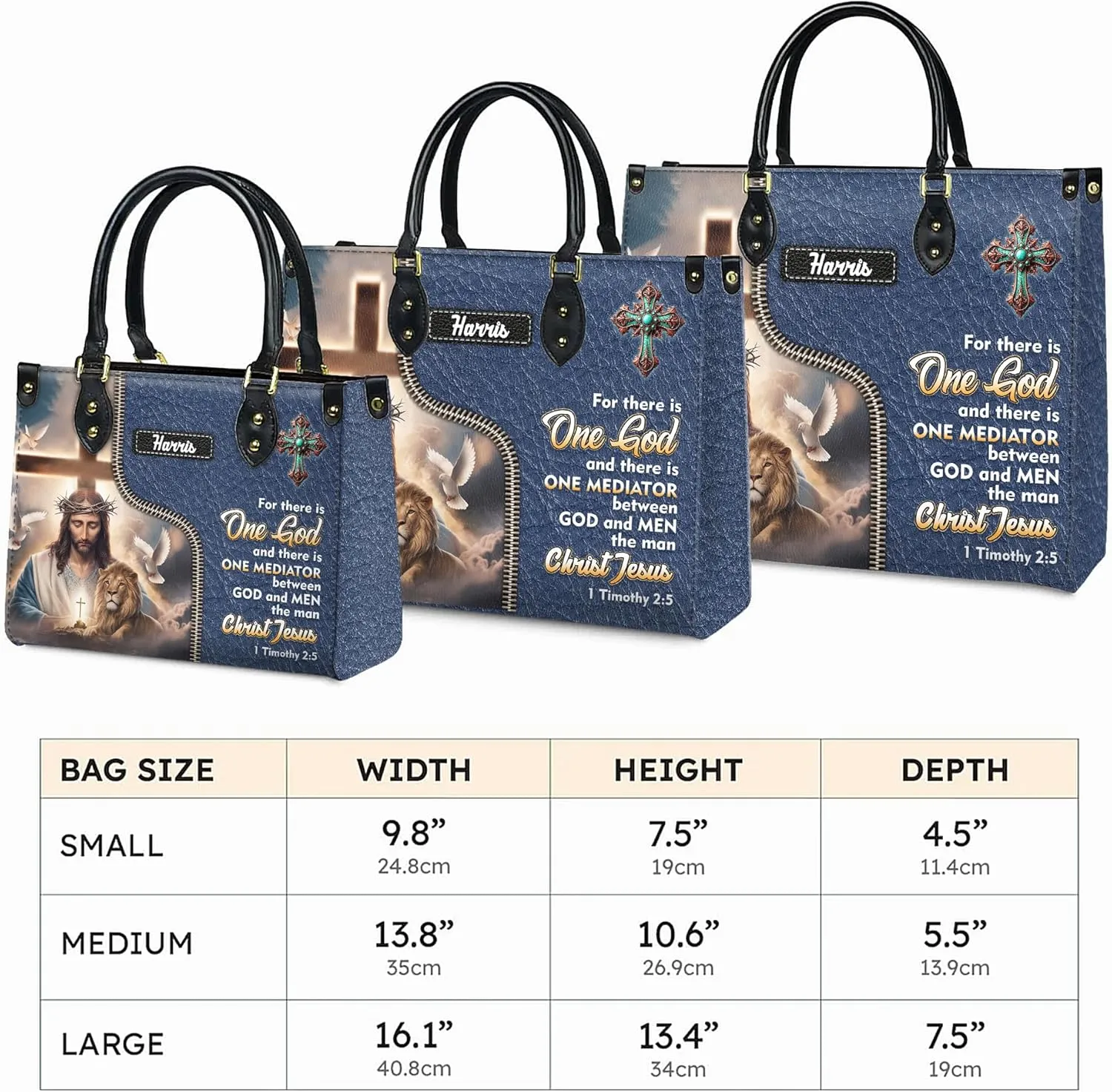Personalized Leather Handbags with Name & Zipper – Perfect Christian Purses for Women | Ideal Mother's Day Gifts