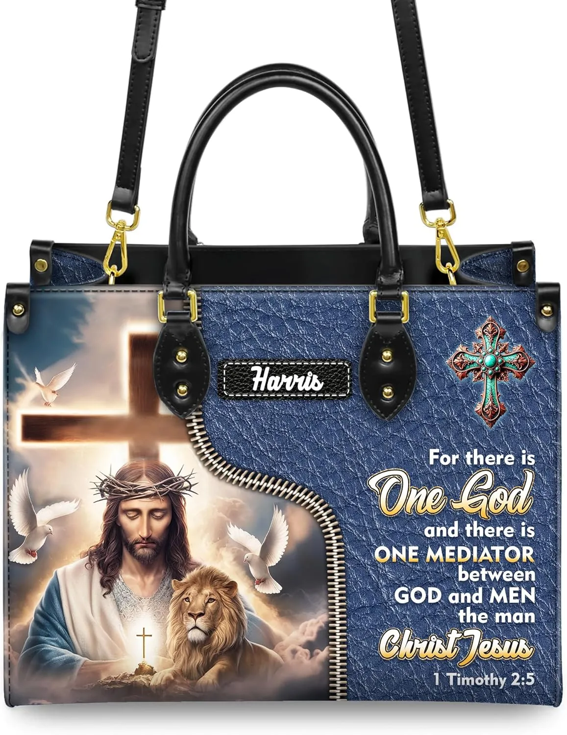 Personalized Leather Handbags with Name & Zipper – Perfect Christian Purses for Women | Ideal Mother's Day Gifts