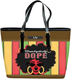 Personalized Leather Tote Bag for Black African Women, Custom Name Handbag, Mother’s Day Birthday & Christmas Gift
