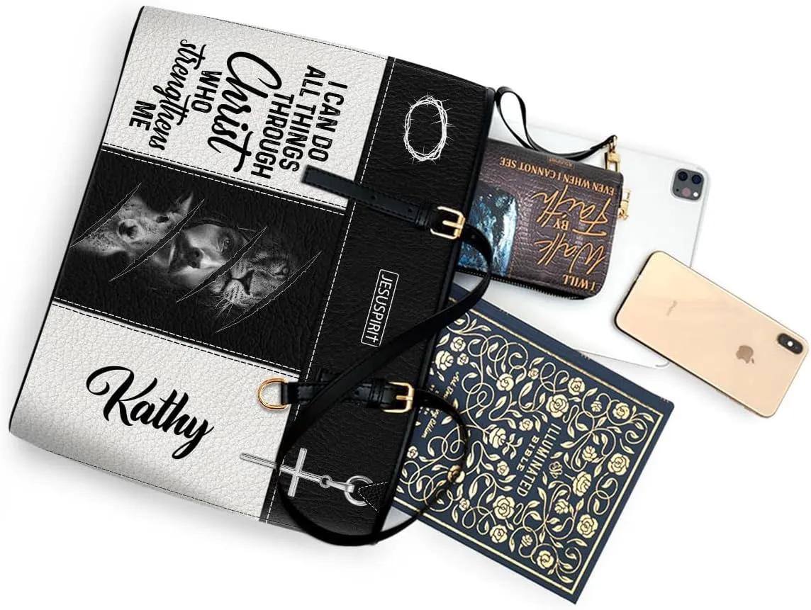 Personalized Leather Tote Bags For Women - Christmas Gifts For Women - Christian Gifts