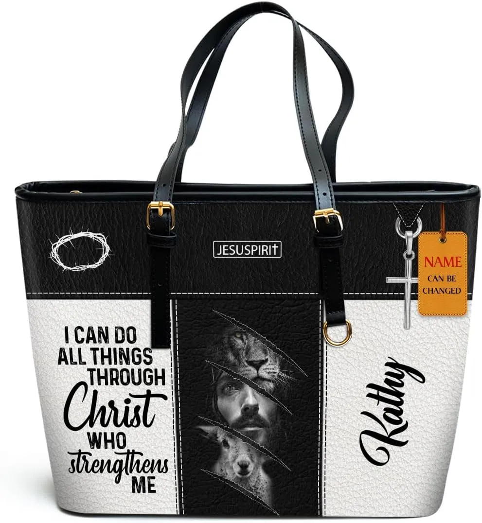 Personalized Leather Tote Bags For Women - Christmas Gifts For Women - Christian Gifts