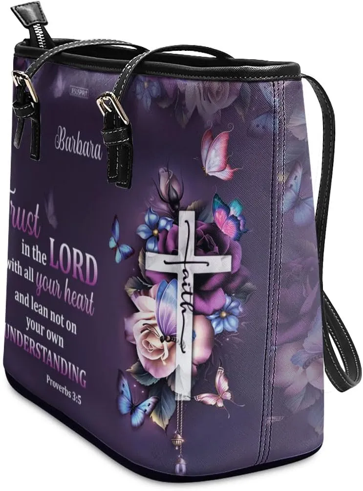 Personalized Leather Tote Bags For Women - Christmas Gifts For Women - Christian Gifts
