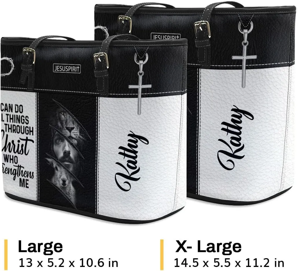 Personalized Leather Tote Bags For Women - Christmas Gifts For Women - Christian Gifts