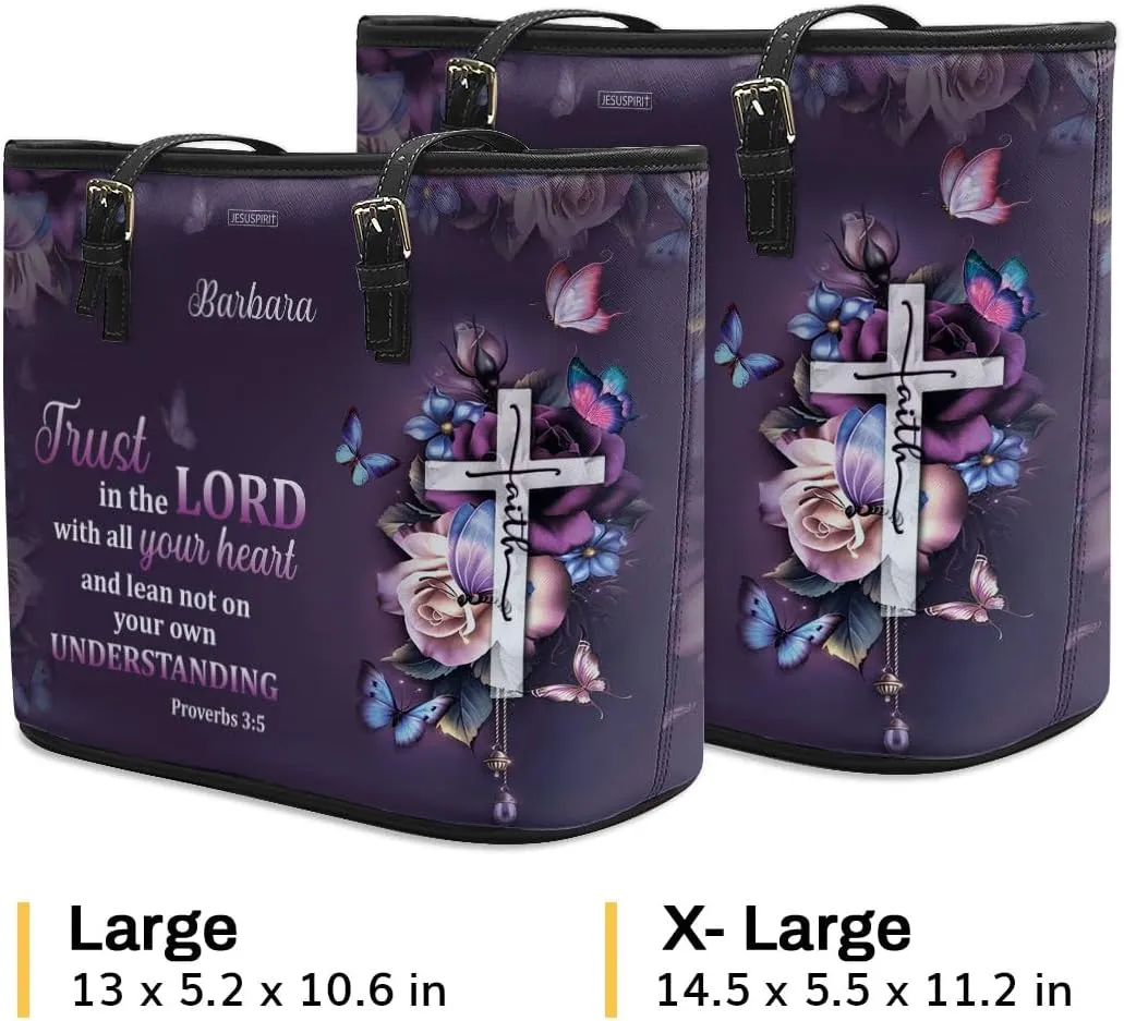 Personalized Leather Tote Bags For Women - Christmas Gifts For Women - Christian Gifts