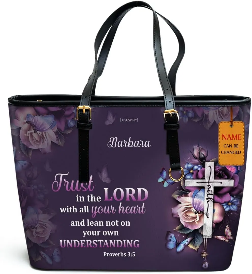 Personalized Leather Tote Bags For Women - Christmas Gifts For Women - Christian Gifts