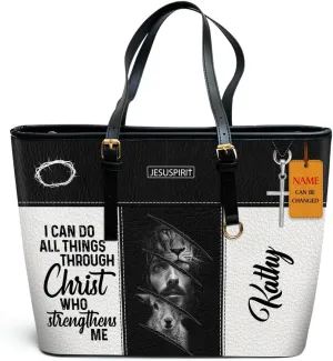 Personalized Leather Tote Bags For Women - Christmas Gifts For Women - Christian Gifts