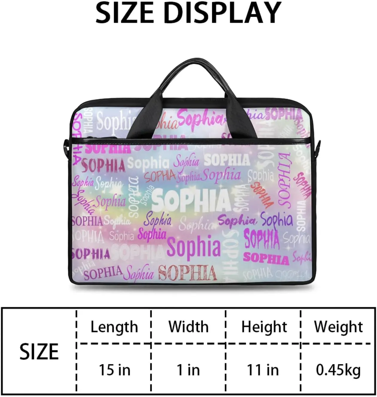Personalized Name Laptop Bags, Custom Text Laptop Case Shoulder Bag, Computer Bags