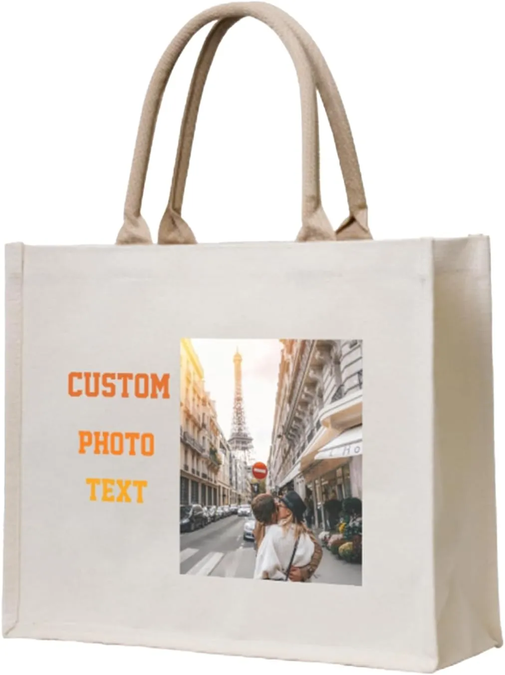 Personalized Tote Bag with Photo or Text,Personalized Custom Canvas Tote,Personalized Gift Tote Bag for Women
