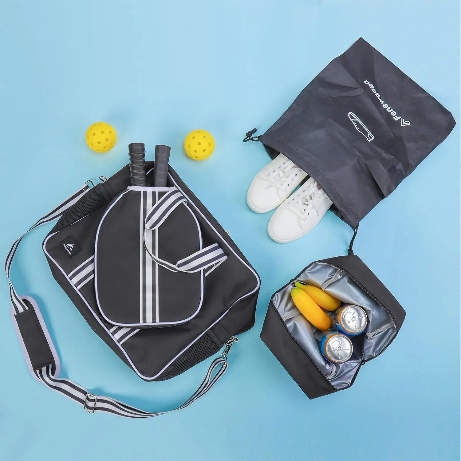 Pickleball Bags for Women&Man | Pickleball Bags with Insulated Drink Cooler Bag Fence Hooks | Pickleball Gift