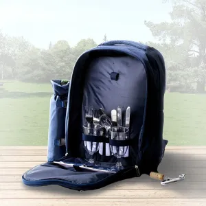 Picnic Basket Backpack Cooler - Insulated Lunch Tote Bag & Dinnerware