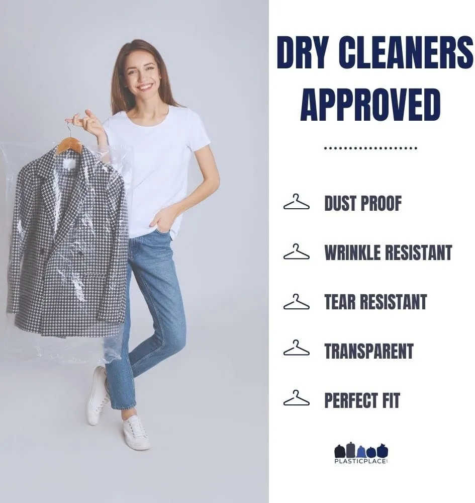 Plasticplace Clear Garment Bags - .65 Mil Dress Bag, 21"X7"X40" - Pack of 432 - Perfect Garment Bags for Travel and Clear Garment Bag Storage