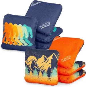 Play Platoon Competition Series Cornhole Bags Set of 8 Regulation Professional Weight Double Sided Slick and Stick with Rubber Sticky Dot Slow Side for Pro Corn Hole Bean Bag Toss Game-Designed in USA