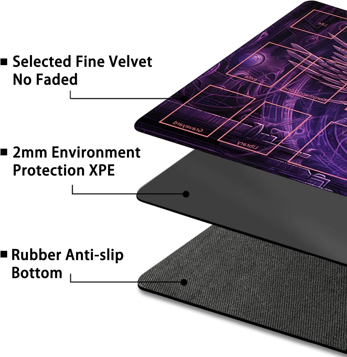 Playmat for MTG With Free Storage Bags, Game Mat 24 x 14 Inches, TCG and Board Game for Cards, Mousepad Desk (With Zones, Magic 13)