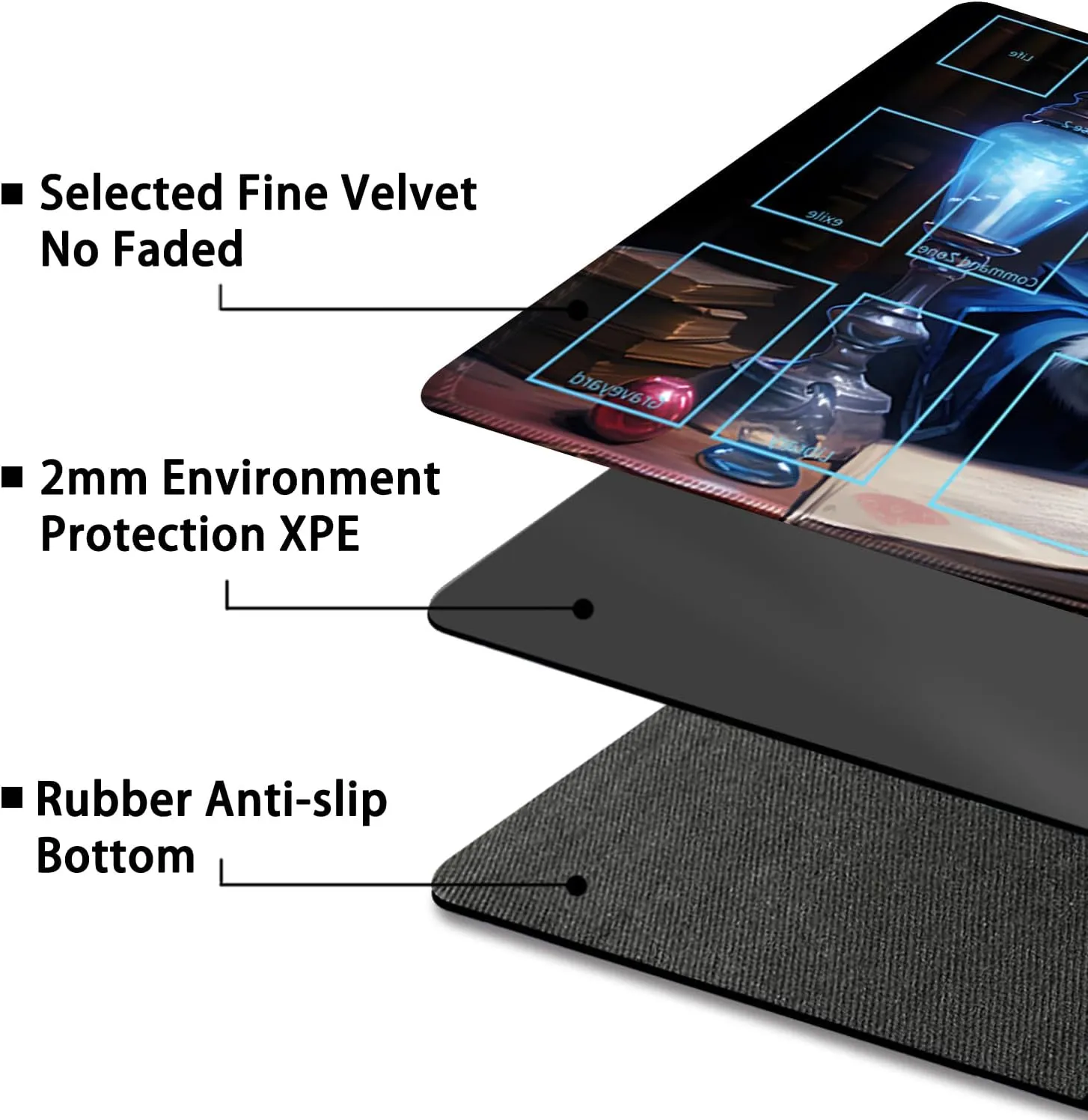 Playmat for MTG, with Free Storage Bags,Game Mat 24 x 14 inches, TCG and Board Game Mat for Cards,Mousepad Desk Mats (Cat 6-Auxiliary Combat)