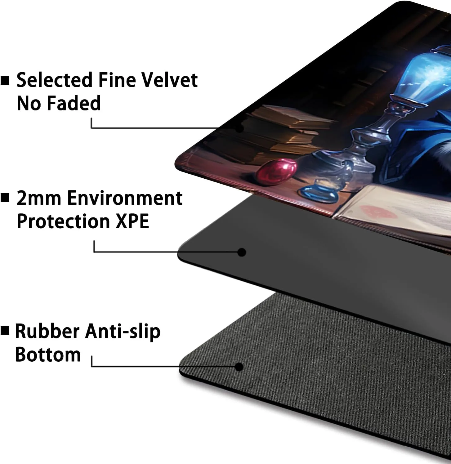 Playmat for MTG, with Free Storage Bags,Game Mat 24 x 14 inches, TCG and Board Game Mat for Cards,Mousepad Desk Mats (Cat 6-Regular)