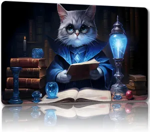 Playmat for MTG, with Free Storage Bags,Game Mat 24 x 14 inches, TCG and Board Game Mat for Cards,Mousepad Desk Mats (Cat 6-Regular)