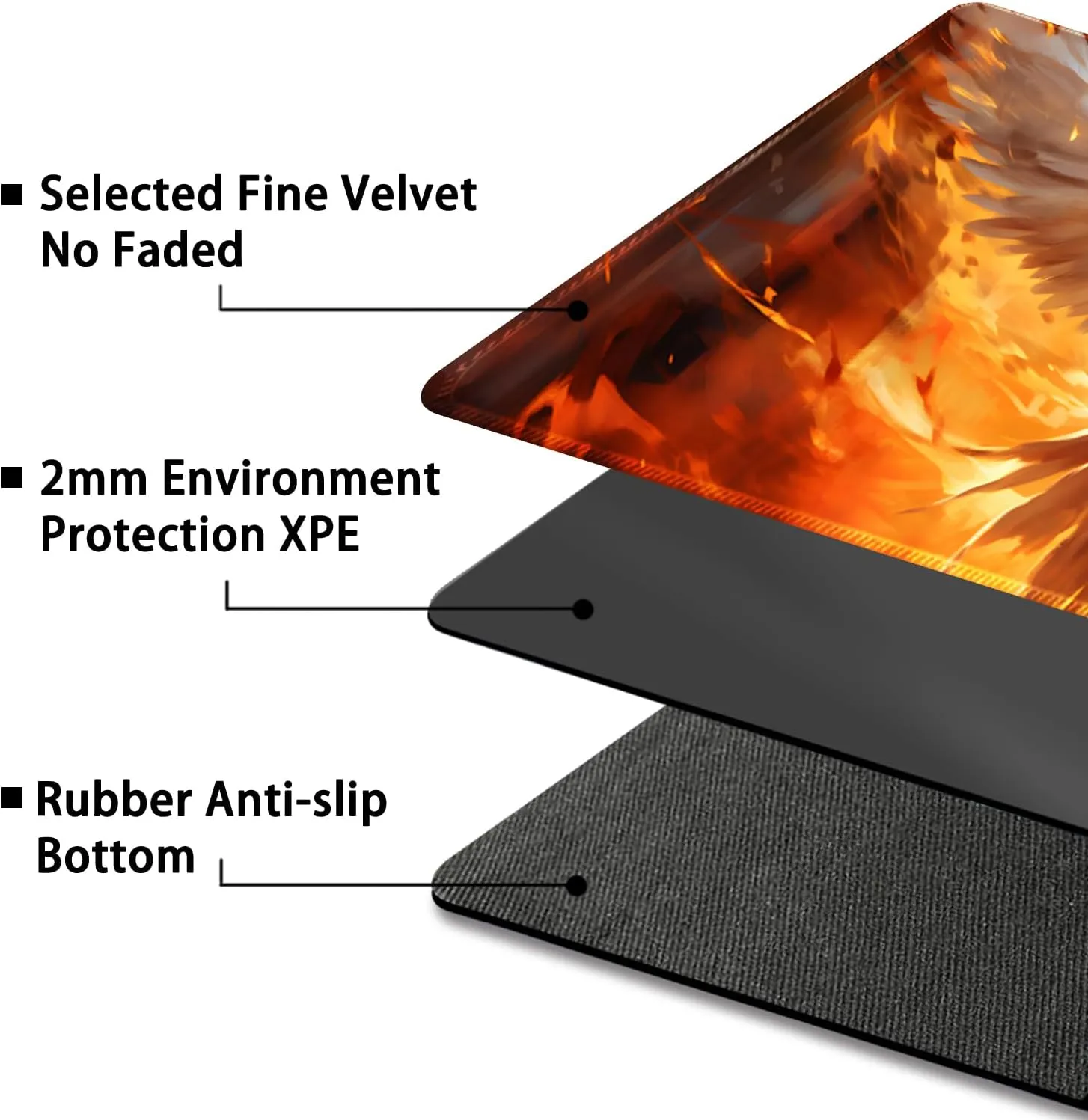Playmat for MTG, with Free Storage Bags,Game Mat 24 x 14 inches, TCG and Board Game Mat for Cards,Mousepad Desk Mats (Flame Eagle 1-Regular)