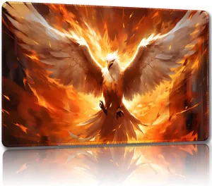 Playmat for MTG, with Free Storage Bags,Game Mat 24 x 14 inches, TCG and Board Game Mat for Cards,Mousepad Desk Mats (Flame Eagle 1-Regular)