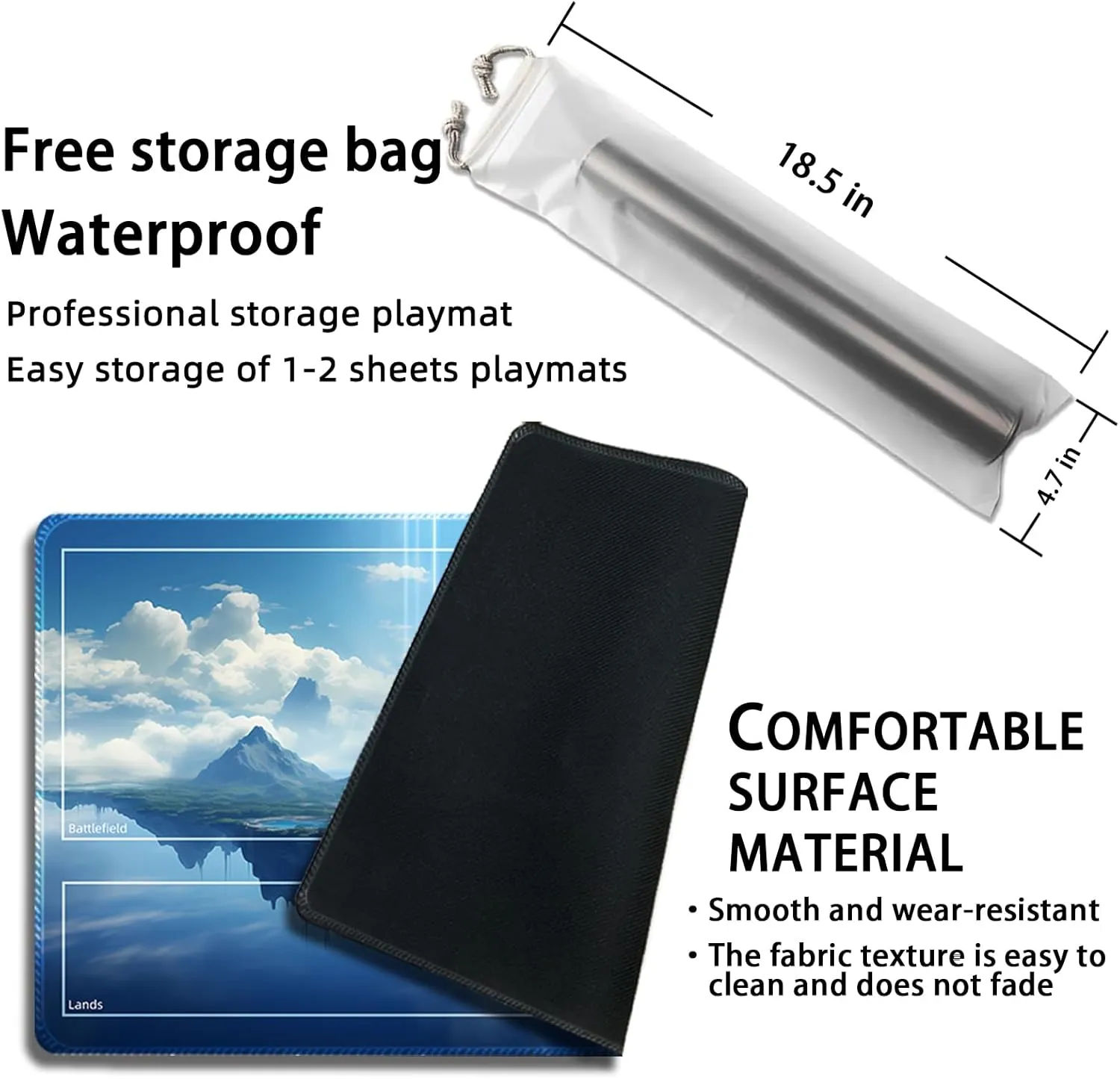 Playmat for MTG, with Free Storage Bags,Game Mat 24 x 14 inches, TCG and Board Game Mat for Cards,Mousepad Desk Mats (Floating island-3-Auxiliary Combat)
