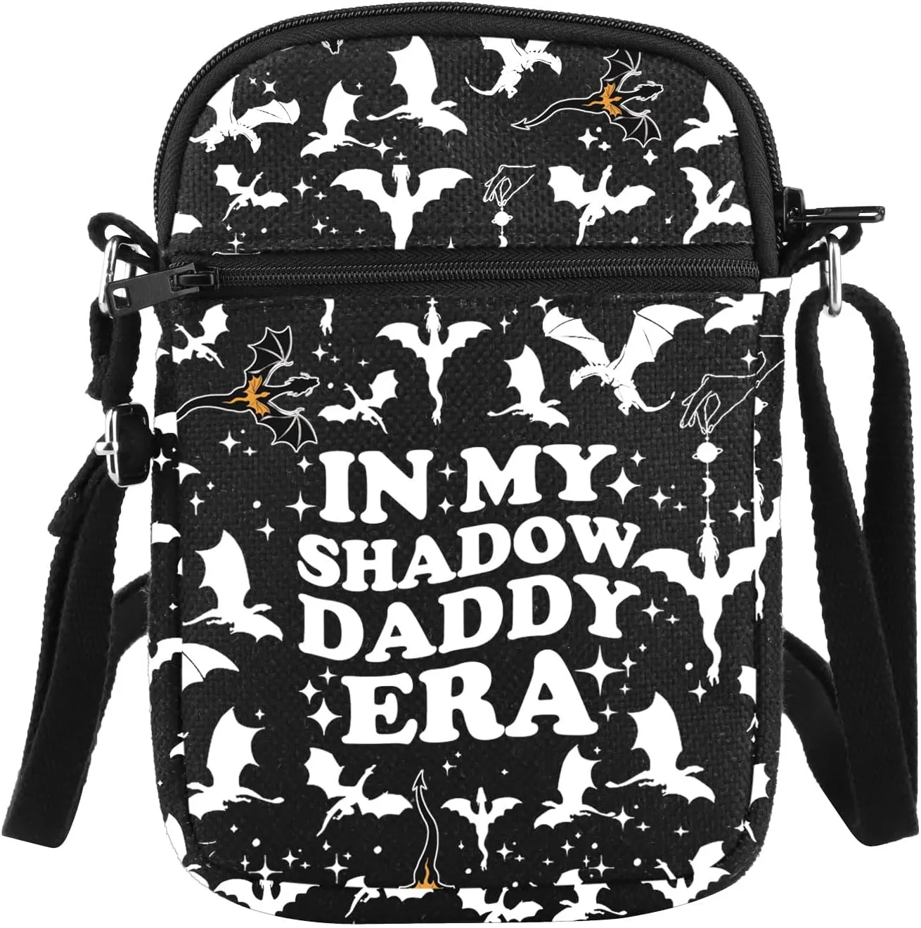 PLITI 4th Wing Gift Dragon Rider Fans Gift Fantasy Reader Gift In My Shadow Daddy Era Fourth Book Inspired Crossbody Bag